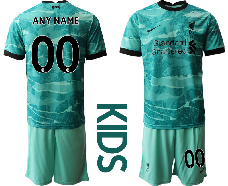 Youth 2020-2021 club Liverpool away customized green Soccer Jerseys